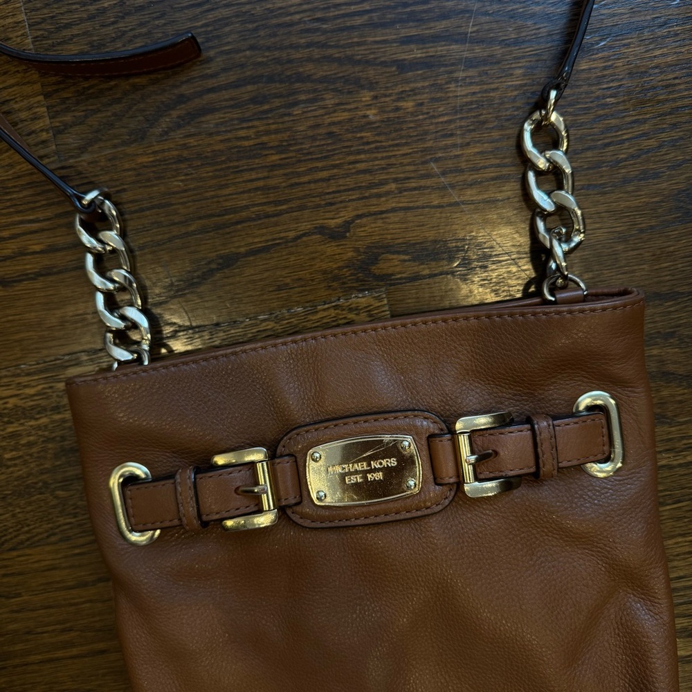 Michael Kors Brown Leather Cross Body Bag